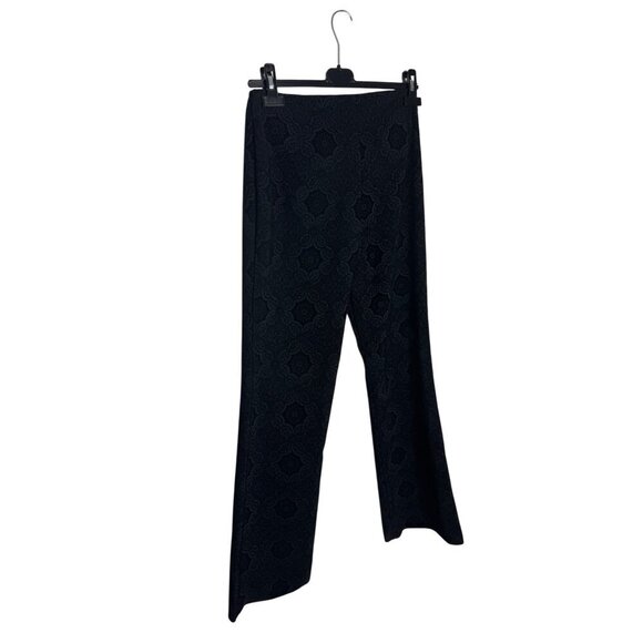 Vintage Odds N Evens Black Brocade Flare Pants Made In USA Womens Size 7 - Picture 2 of 4